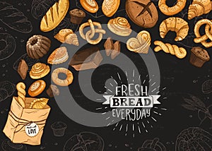 Fresh Bread Poster Vector Ilustration