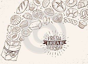 Fresh Bread Poster Vector Ilustration