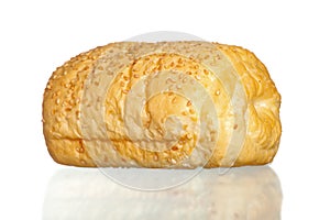 Fresh bread roll isolated on white background