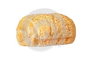Fresh bread roll isolated on white background