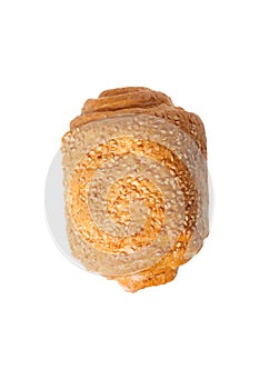 Fresh bread roll isolated on white background