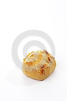 Fresh bread roll on white background