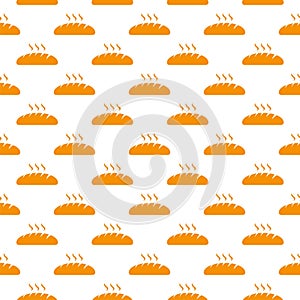Fresh bread seamless pattern isolated on white background