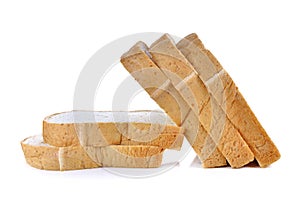 Fresh bread sliced isolated on white background