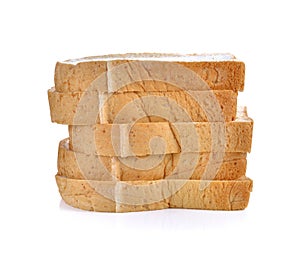 Fresh bread sliced isolated on white background