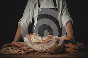 Fresh bread on the table