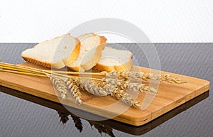 Fresh bread on the wooden board