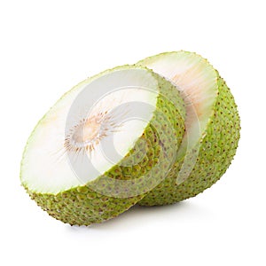 Fresh breadfruit isolated on a white background