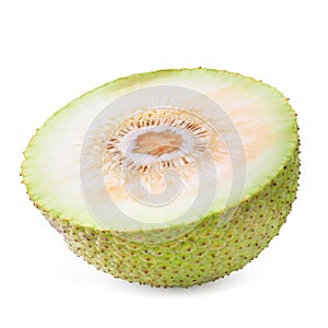 Fresh breadfruit isolated on a white background