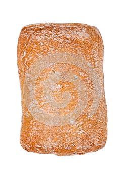 Fresh breakfast bread roll isolated on white