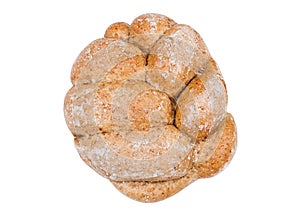 Fresh breakfast bread roll isolated on white