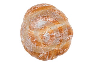 Fresh breakfast bread roll isolated on white