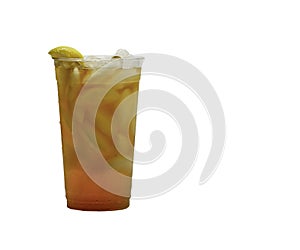 Fresh brewed Ice Tea or Sweet tea on a white background.