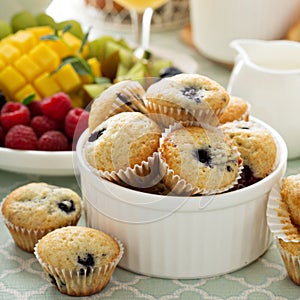 Fresh and bright continental breakfast table