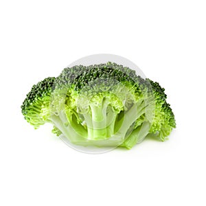 Fresh broccoli blocks for cooking isolated over white background