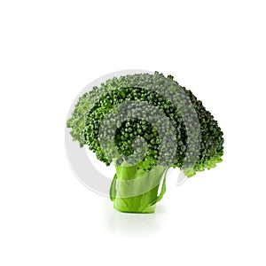 Fresh broccoli blocks for cooking isolated over white background