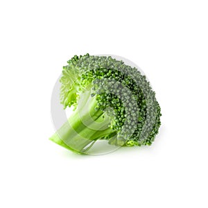 Fresh broccoli blocks for cooking isolated over white background