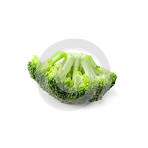 Fresh broccoli blocks for cooking isolated over white background