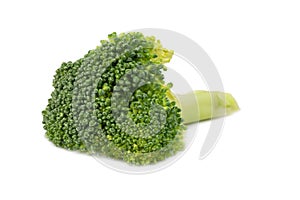 Fresh Broccoli cut on the white