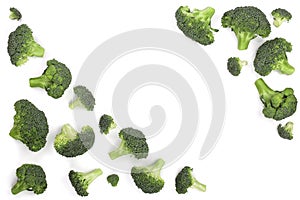 Fresh broccoli isolated on white backgroundwith copy space for your text. Top view. Flat lay pattern