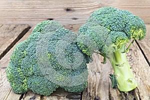 Fresh broccoli on rustic background