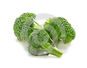 Fresh broccoli on white background. Natural food high