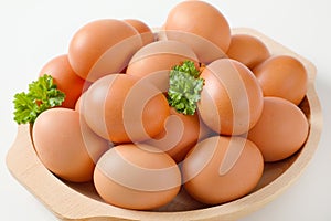 Fresh brown eggs