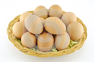 Fresh brown eggs