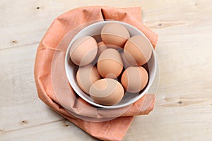 Fresh brown eggs