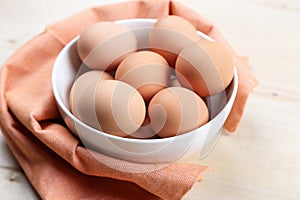 Fresh brown eggs