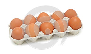 Fresh brown eggs, isolated