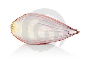 Fresh brown shallot isolated on white