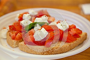 Fresh bruschetta photo