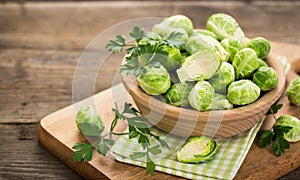 Fresh Brussel sprouts photo