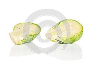 Fresh brussels sprout isolated on white