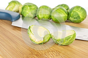 Fresh brussels sprout isolated on white