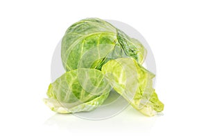 Fresh brussels sprout isolated on white