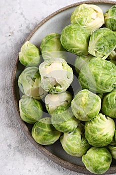 fresh Brussels sprouts in a bowl