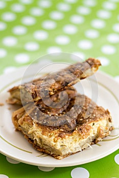 Fresh buckwheat pie served on the plate