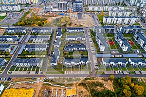 Fresh built district, aerial view