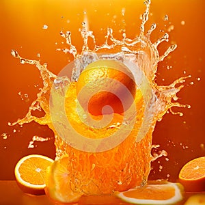 Fresh bursts of orange falling into the water. In this photo, bursts of orange form mesmerizing movements