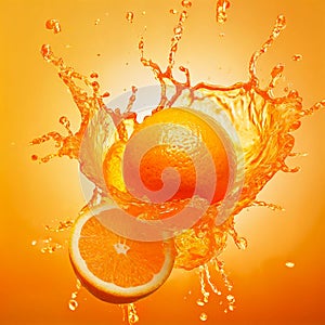 Fresh bursts of orange falling into the water. In this photo, bursts of orange form mesmerizing movements