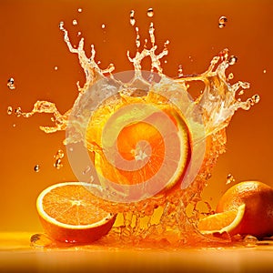 Fresh bursts of orange falling into the water. In this photo, bursts of orange form mesmerizing movements