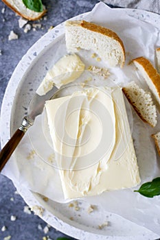 Fresh butter with bread pieces