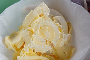 Fresh butter. Home products. Fresh produce from the village, hand-made. Tasty food. Handmade cream butter