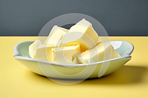 Fresh butter on plate dish. Generate Ai