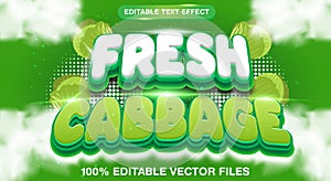 Fresh Cabbage 3d editable text effect Template