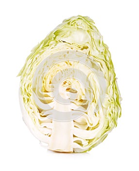 Fresh cabbage in heart shape isolated on white background