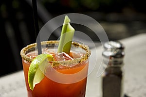 Fresh Caesar or Bloody Mary Cocktail drink