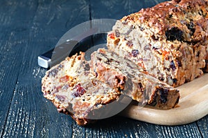 Fresh cake with dried fruit and nuts